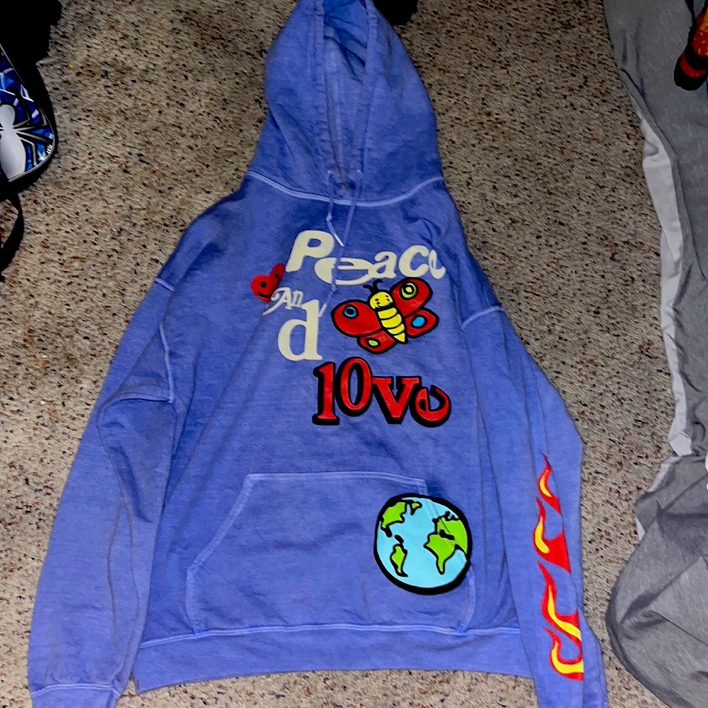 y2k TEAL HOODIE PACSUN “Peace and Love” COLLECTION